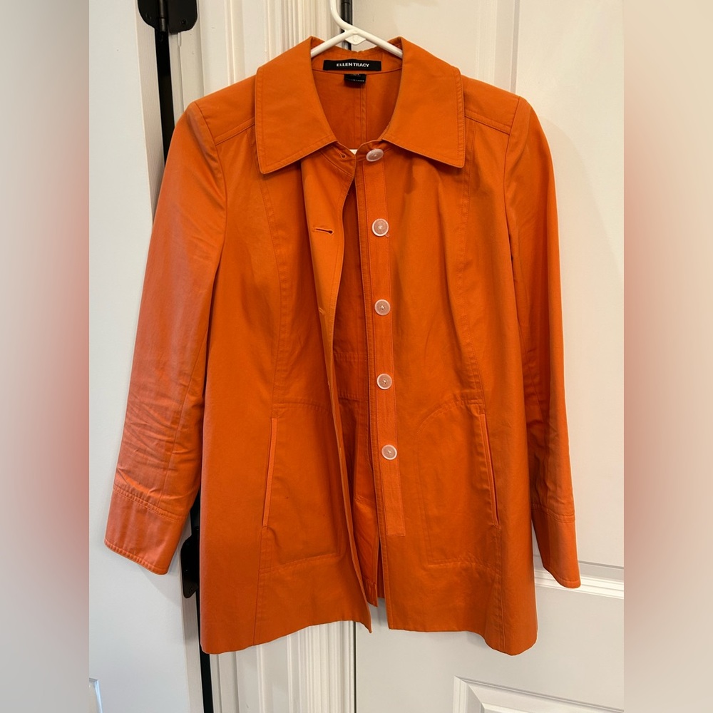Ellen Tracy Orange Button-Front Jacket – Classic & Chic